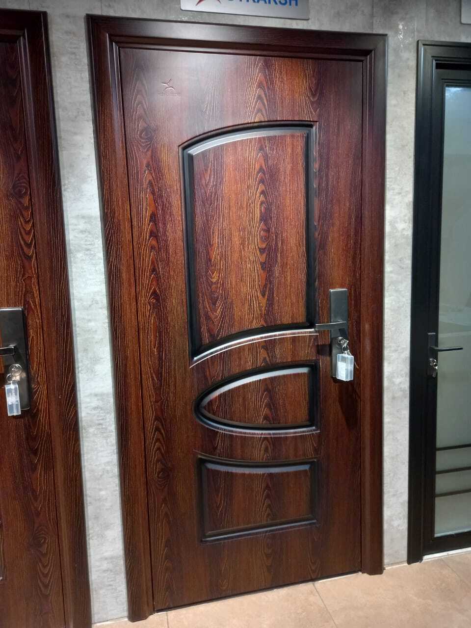 Security Steel Doors - Color: Wooden Finish