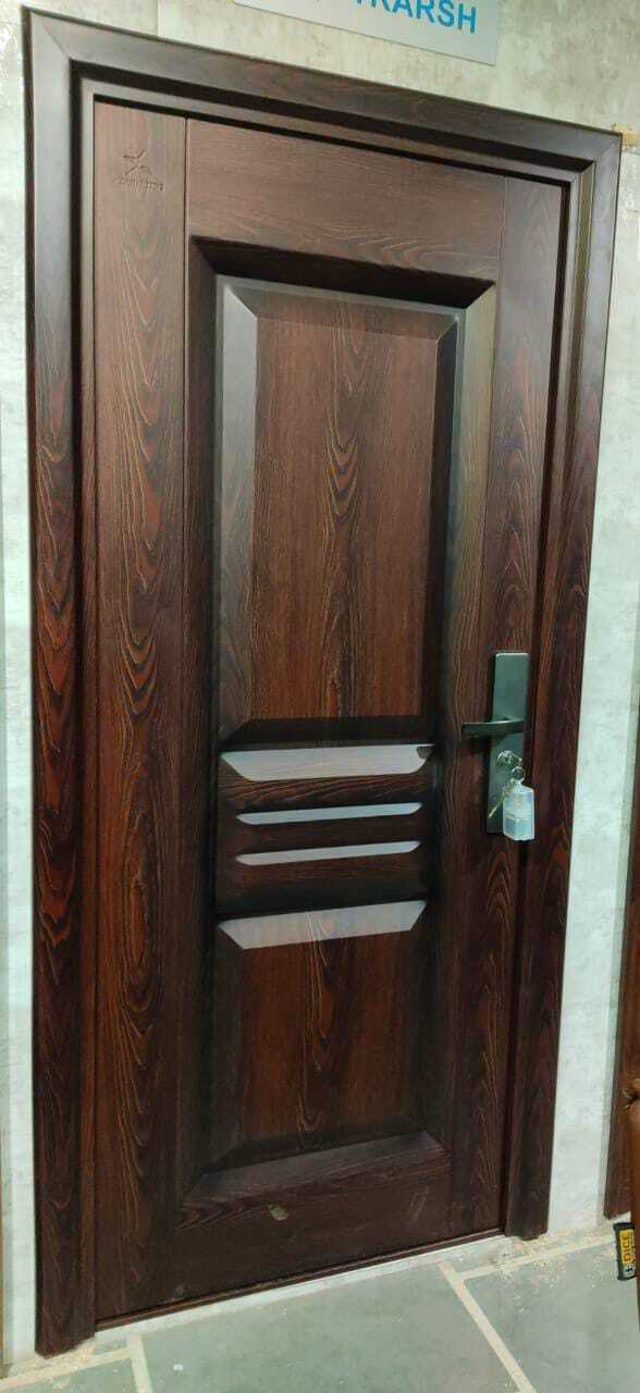 Security Steel Doors - Color: Wooden Finish