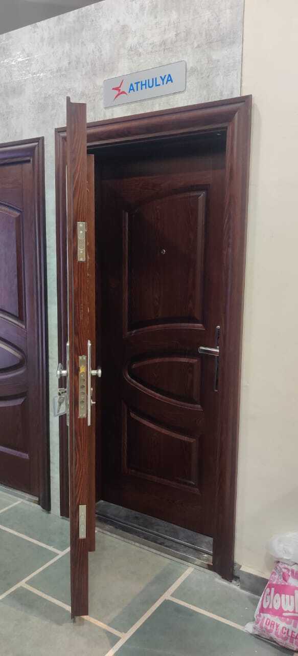 Security Steel Doors - Color: Wooden Finish