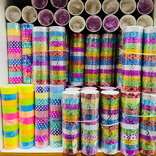 Glitter Cello Tape - Bopp Material, Double-sided Adhesive, Multicolor | Strong Hot Melt Adhesive Ideal For Crafts, Dã©cor, And More