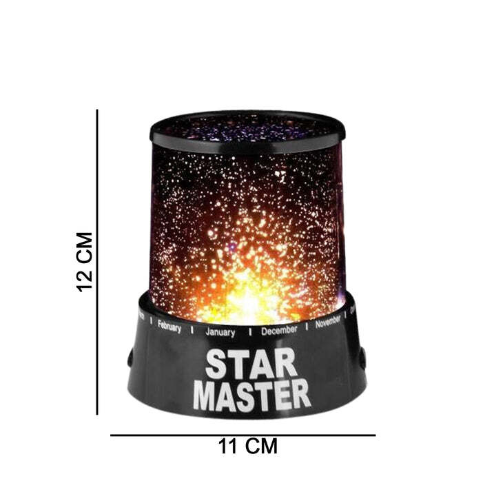 Star Night Usb Lamp - Plastic, 11x11x13 Cm | Star Projection And Color Led Light, Battery Or Usb Powered, Ideal For Kids' Rooms And Parties