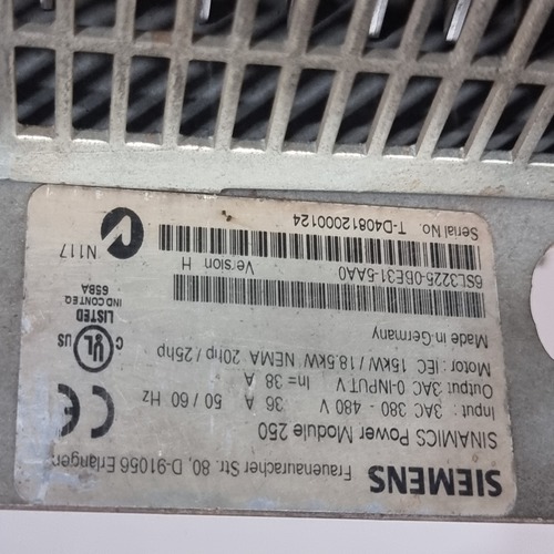 Siemens 6sl3225-0be31-5aa0 Power Module