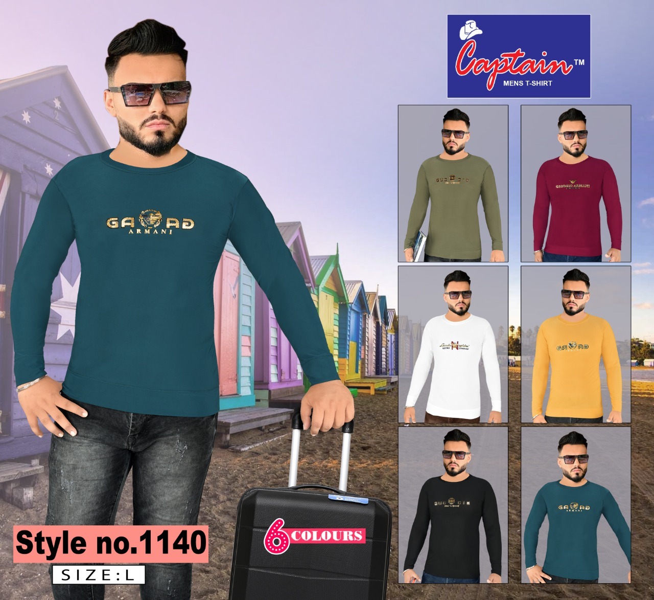 T Shirt - Cotton, Size S/m/l/xl, 6 Color Options | O-neck, Long Sleeve, Printed Design For Men's Fashion