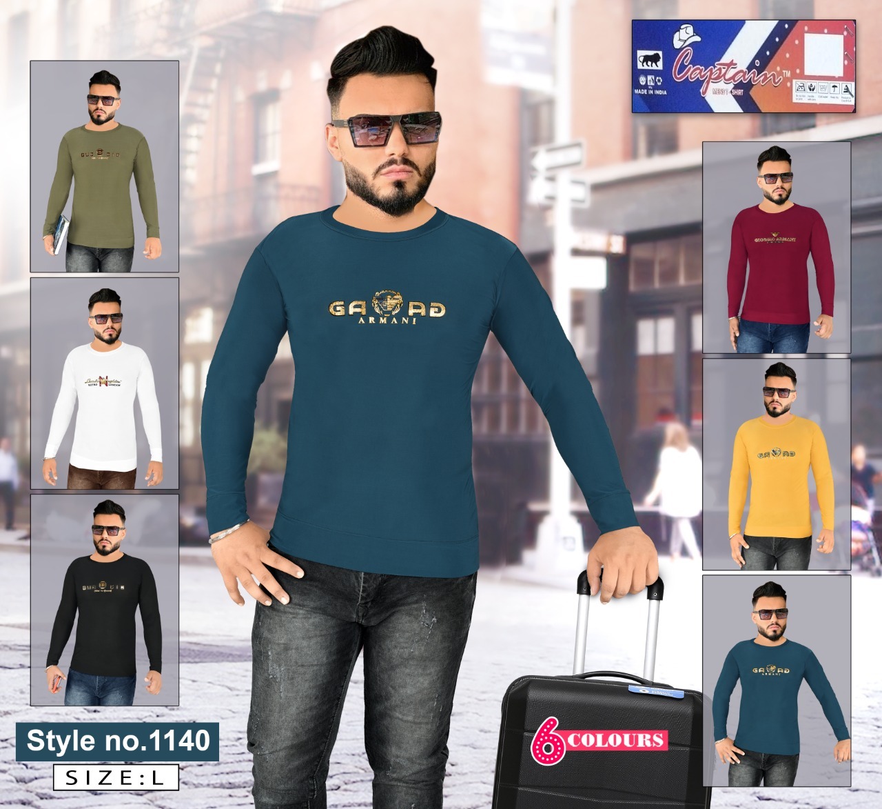 T Shirt - Cotton, Size S/m/l/xl, 6 Color Options | O-neck, Long Sleeve, Printed Design For Men's Fashion