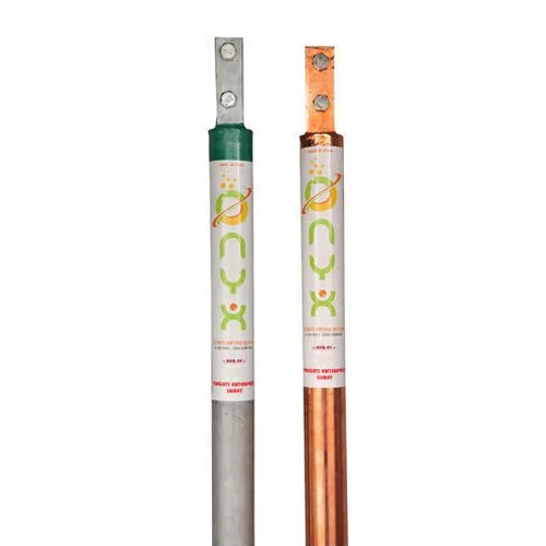 Chemical Gel Earthing Electrode - Silver Round Design, Polished Surface for Optimal Electric Functionality in Industrial Applications