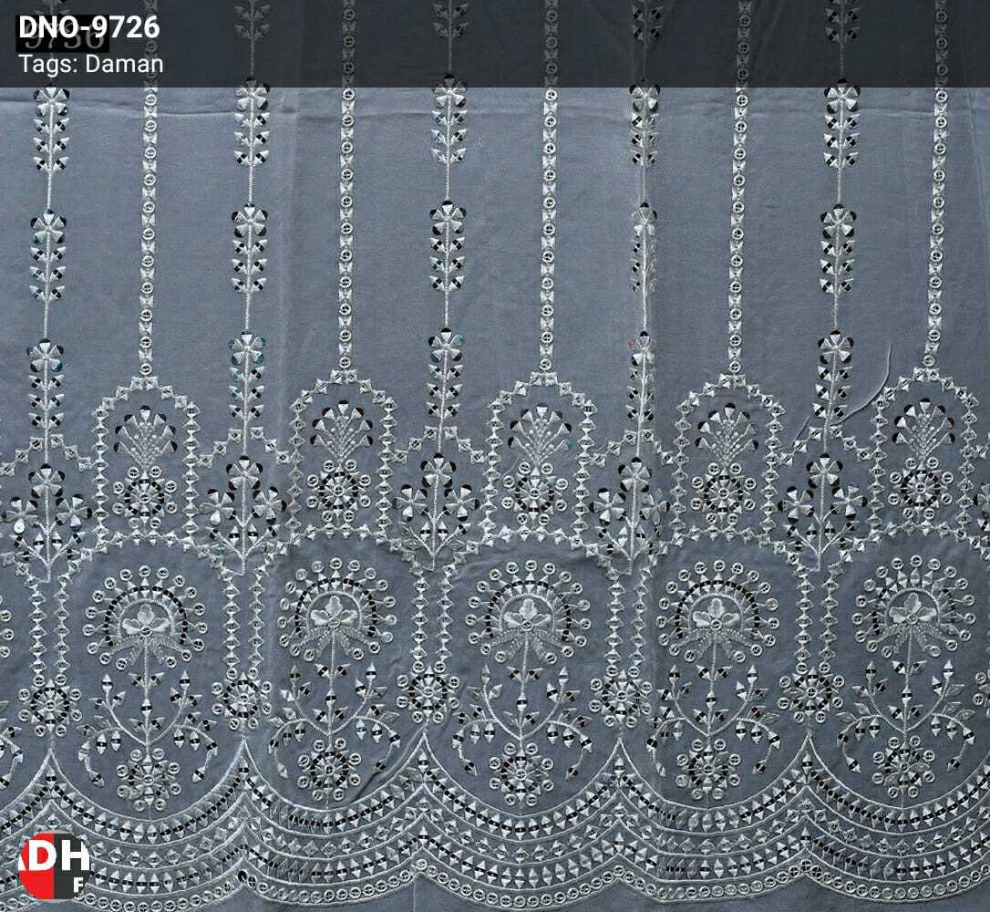 White Mirror Embroidery Work