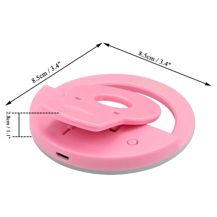 Selfie Ring Light - Plastic Material, White Color | Handy And Lightweight Design For Easy Mobility And User-friendly Experience