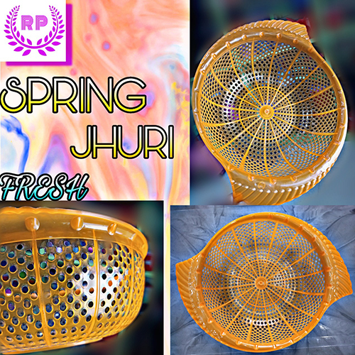 स्प्रिंग प्लास्टिक झुरी बास्केट