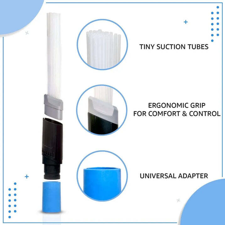 Universal Vacuum Cleaner - Plastic Material, 8x5x30 Cm Dimensions | Mix Color Design, Lightweight At 155 Gm For Easy Handling