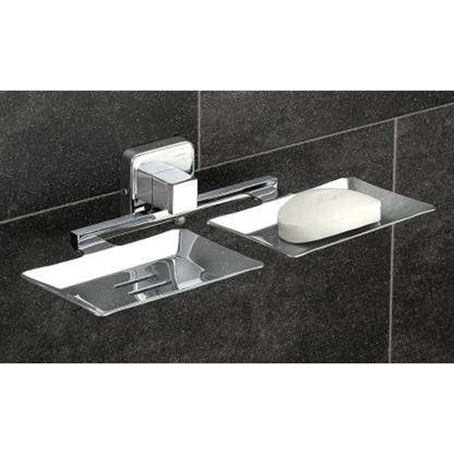 Soap Dish - Stainless Steel, 10.5 X 5.5 X 2.5 Inches | Chrome Finish, Wall-mounted, Double Dishes With Drainage Holes