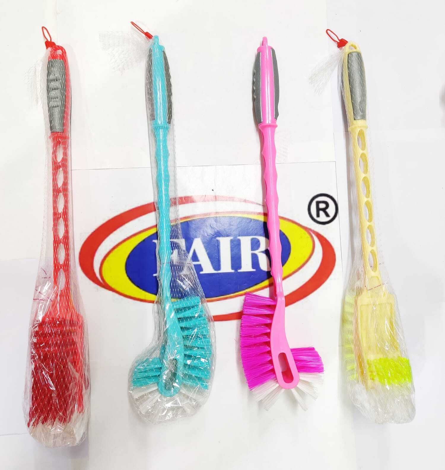 Polo Double Hockey Toilet Brush - Bacteria Guard Bristles, Assorted Colors | Heavy Duty, Firm Grip, Flexible Design For Stubborn Stains