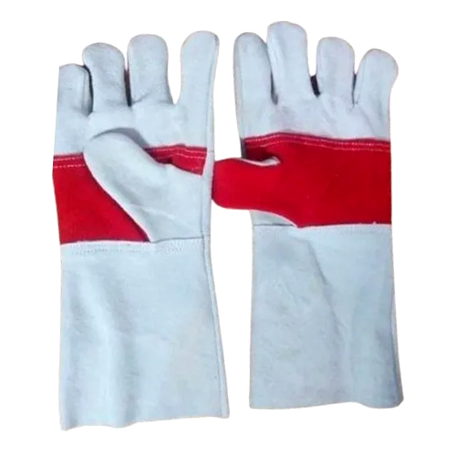 व्हाइट वेल्डिंग रेड पाम लेदर दस्ताने