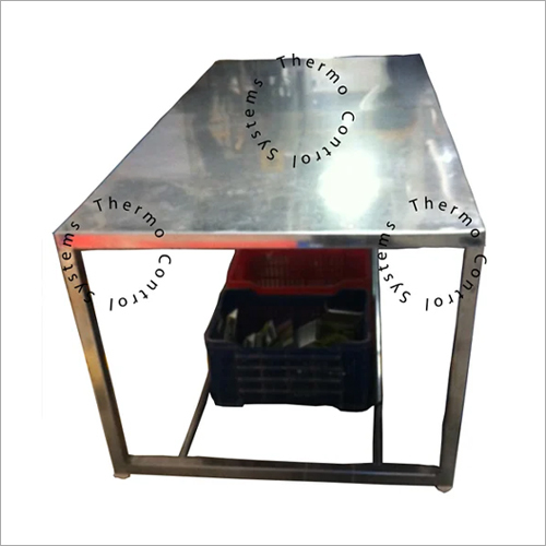 Steel Table - Stainless Steel, Antique Silver Finish | Durable, Water Resistant, Easy to Clean
