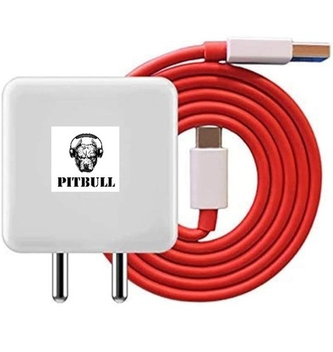 लाल और सफेद मोबाइल चार्जर