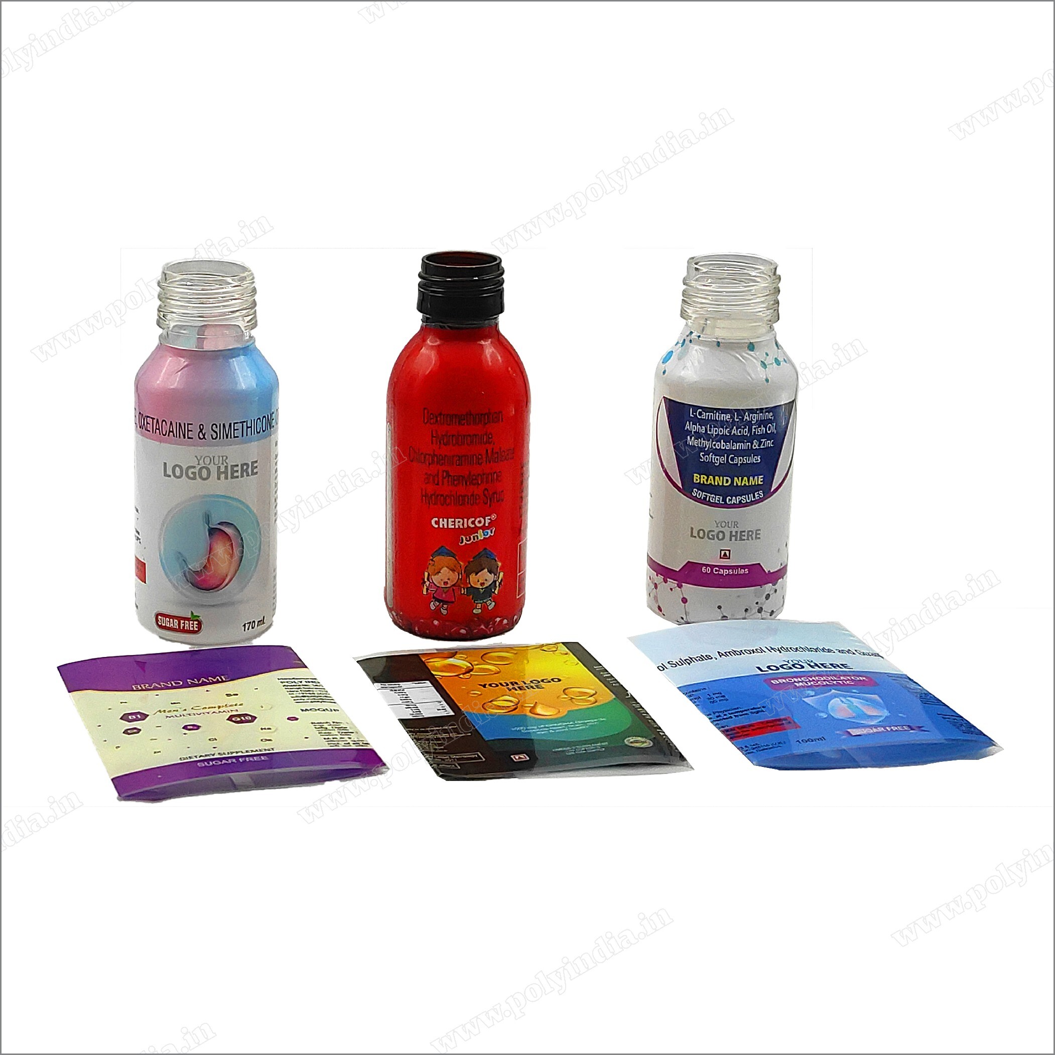 Printed Shrink Sleeve - Pvc Material, Custom Shapes Available | 360-degree Coverage, Uv Protection, Waterproof, Tamper Evidence Features