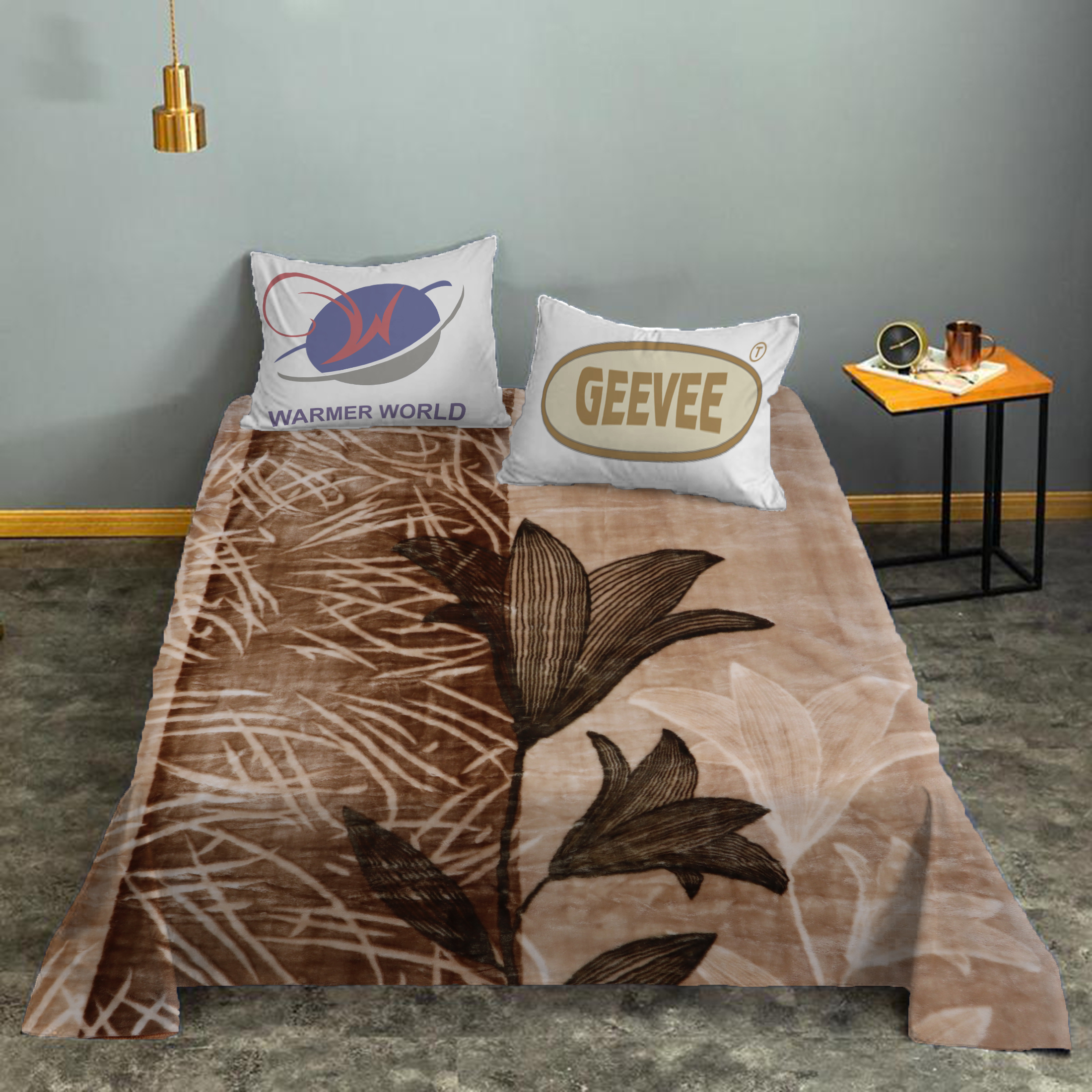 Double Bed Super Soft Blanket - Color: Black And Yellow