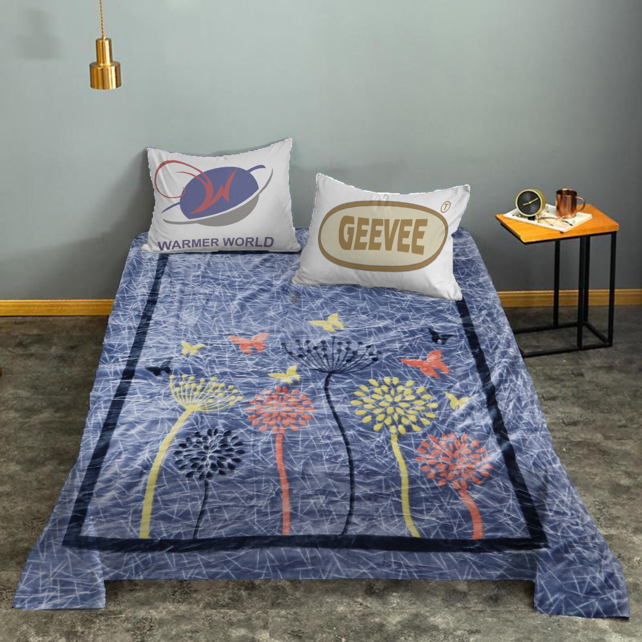 Double Bed Super Soft Blanket - Color: Black And Yellow