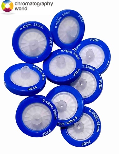 ब्लू हाइड्रोफिलिक Pvdf सिरिंज फ़िल्टर - क्वालिसिल (Q25pvl045e)
