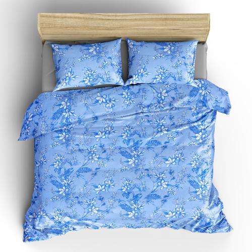 Floral Double Bed Sheet With 2 Pillow Covers - Cotton Blend, Dimensions: 220 cm x 244 cm & 46 cm x 69 cm | 14 Design Options, Envelope Packing, Suitable for Bulk Orders
