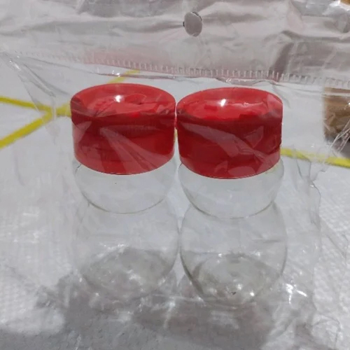 4 Inch Plastic Pepper Shaker - Transparent, 1 Hole, Red | Commercial Use, Ideal For Home And Hotel Environments, Multiple Size Options Available