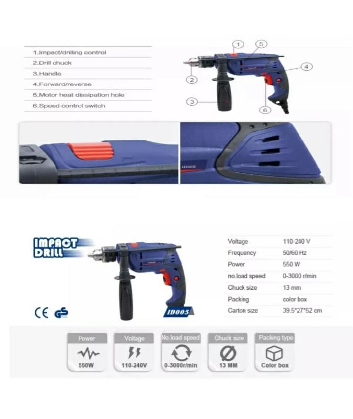 Blue Makute 13mm Impact Drill Machine Id005