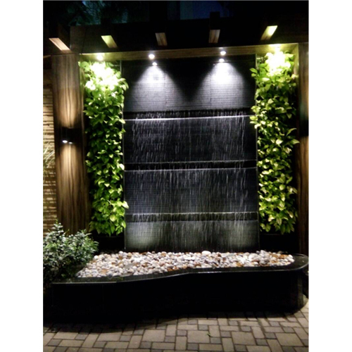 Marble And Granite Wall Fountain - 7 Feet Size, Rgb Underwater Light, 120 Kg Weight, Submersible Cast Iron Pump
