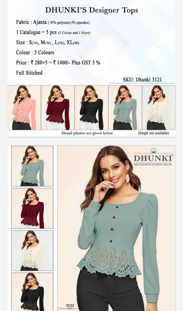 Stylist Top - Ajanta Fabric (95% Polyester, 5% Spandex), Available In Sizes S, M, L, Xl & 5 Color Options | Full Stitched Design For Comfort