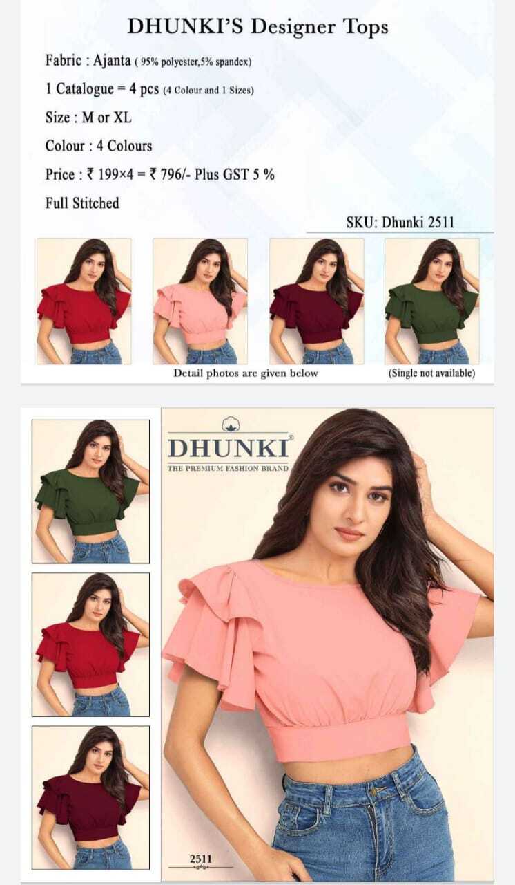 Stylist Top - Ajanta Fabric (95% Polyester, 5% Spandex), Available In Sizes S, M, L, Xl & 5 Color Options | Full Stitched Design For Comfort