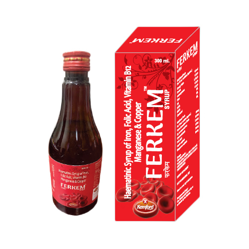 आयरन फोलिक एसिड विटामिन B12 मैंगनीज और कॉपर का 300Ml हीमैटिनिक सिरप - सामान्य दवाएं