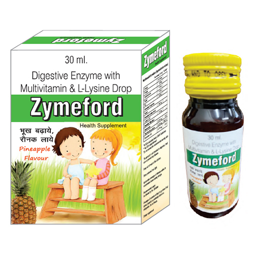 मल्टीविटामिन और एल लाइसिन ड्रॉप के साथ डाइजेस्टिव एंजाइम