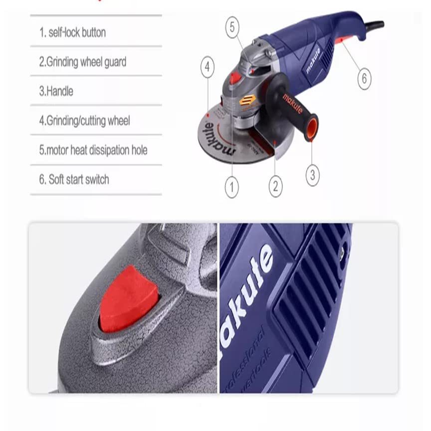 Makute 100mm Angle Grinder Ag016 - Color: Blue And Black