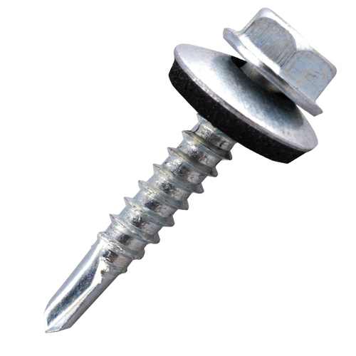Self Drilling Screw - Iron, 4.8x25mm | Galvanized, Hexagonal Head, Ideal For Metal And Wood Applications