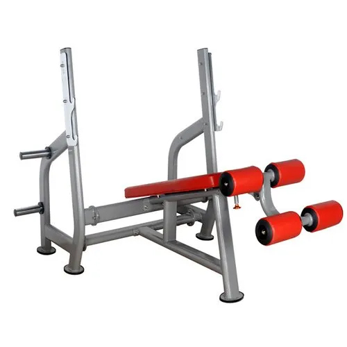 Bench Press Machine - Iron Material, Adjustable Sold, Grey & Red Color, Pu Seat Cover With 1 Year Warranty