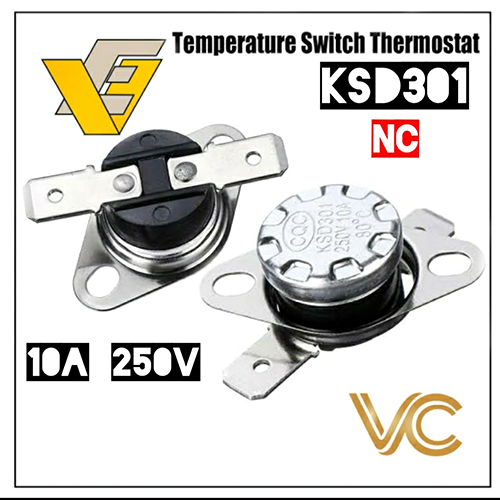 Ksd301 नॉर्मल क्लोज 10a 290 C थर्मोस्टेट टेम्परेचर कंट्रोल स्विच अनुप्रयोग: औद्योगिक