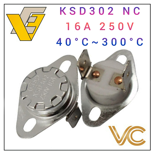 Ksd302 Thermostat Temperature Control Switch - 16a 250v, Gray Color | Industrial Application, Normal Close 290c