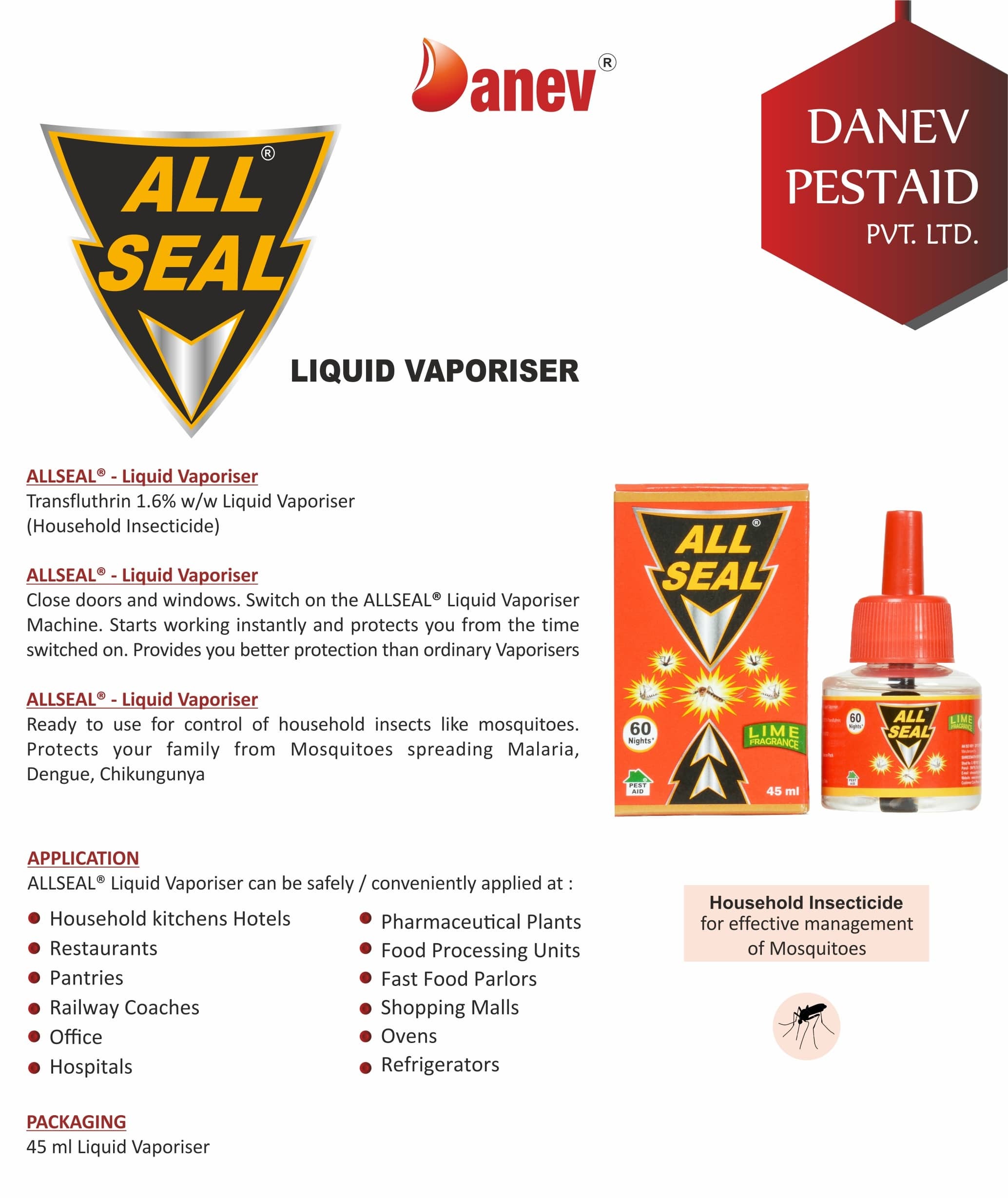 Liquid Vaporizer - Liquid State, 45 Nights Duration | Manual Use, Mosquito Killer, Refreshing Lemon Grass Fragrance