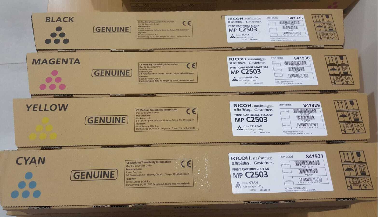 Ricoh Mp-c2503 Printer Toner Cartridge - Color: Black Cyan Magenta Yellow