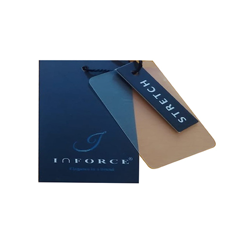 फ़ॉइल लेबल के साथ ब्लू हैंग टैग लेबल