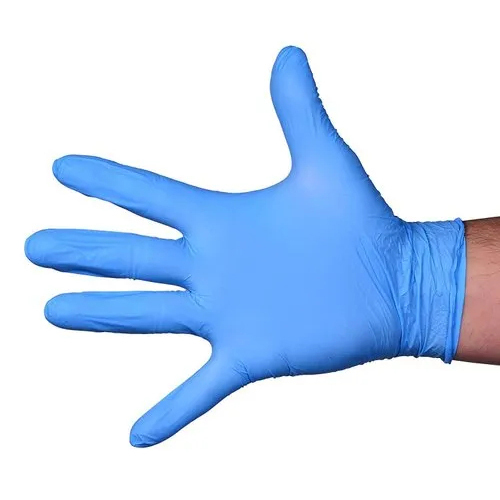 Blue Latex Examination Gloves - Latex Material, Mid Forearm Length, Sterile, Powdered, Blue Color, 50 Pairs Per Box | Recommended For Hospitals, Plain Pattern