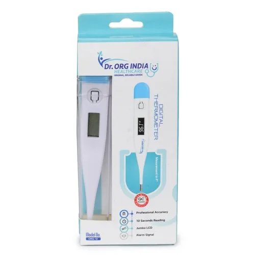 Digital Temperature Thermometer - Jumbo LCD Reading, Flexible Tip, Accuracy +/- 1, Temperature Range 95.9°F - 107.6°F, Battery Life 7 Hours, Buzzer Included