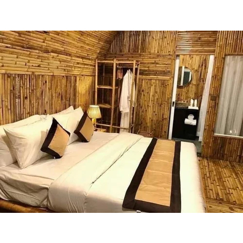 Brown Outdoor Bamboo Hut - Bamboo Material Spacious Design Natural Brown Color | Ideal For Hotels/restaurants Comfortable Outdoor Living Space