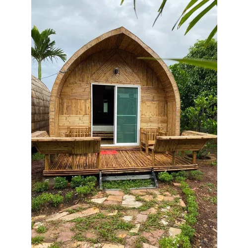 Brown Outdoor Bamboo Hut - Bamboo Material Spacious Design Natural Brown Color | Ideal For Hotels/restaurants Comfortable Outdoor Living Space