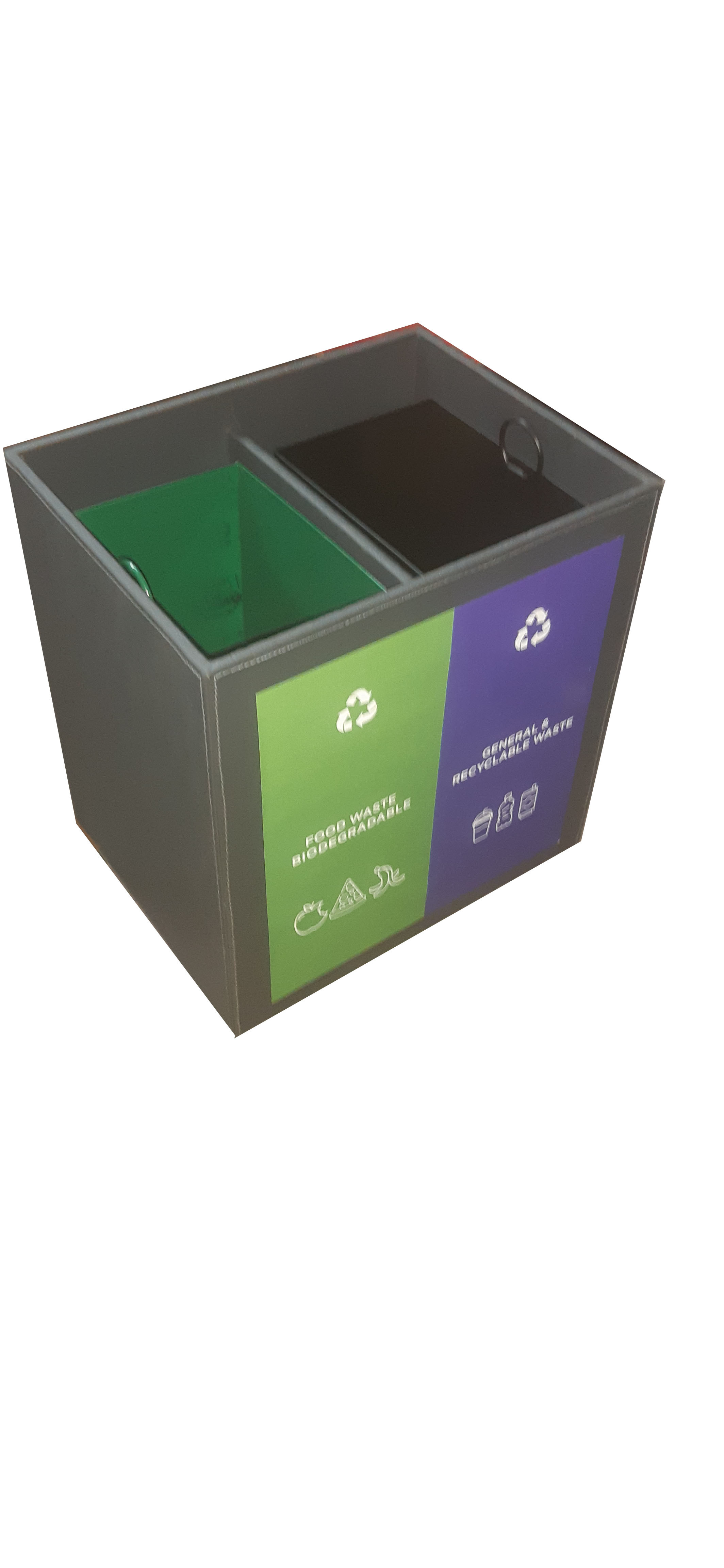Blk Leather Dust Bin
