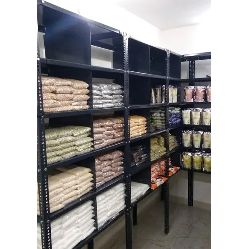 ग्रे 6 शेल्व्स माइल्ड स्टील पार्टिशन स्टोरेज रैक