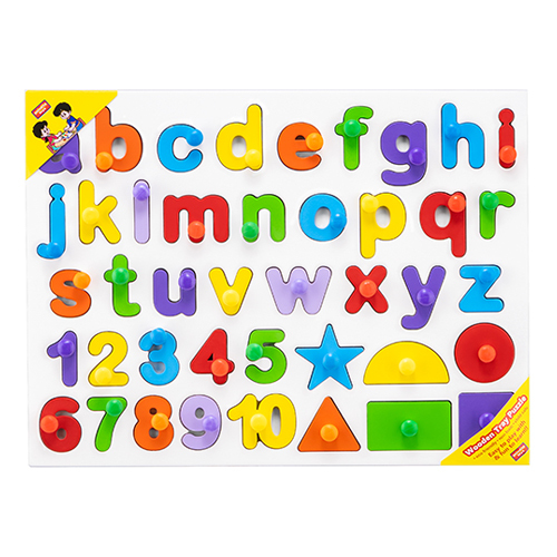Small Alphabets With Numbers And Shapes With Knobs Age Group: 3 Year Plus