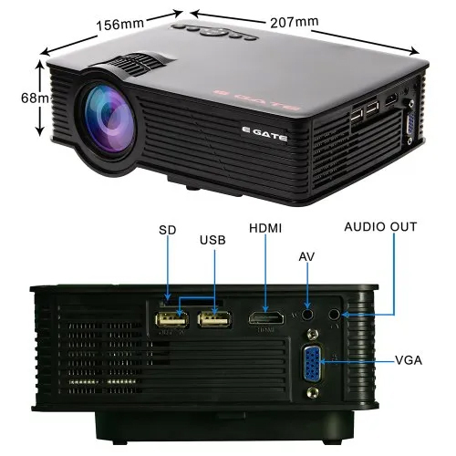 I9 Pro Lcd Video Projector Brightness: 2400 Lumens