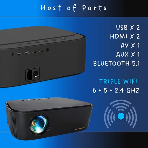 Egate O9 Pro Digimatic Smart Projector Brightness: 9600 Lumens