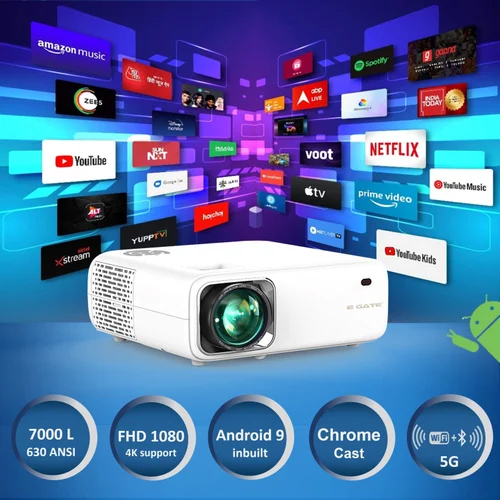 L9 Pro Android Projector - 240 Inch Display, 8400 Lumens Brightness, 50 Watt Power | Portable Design, 1080p Full Hd Resolution, Versatile Computing Capabilities