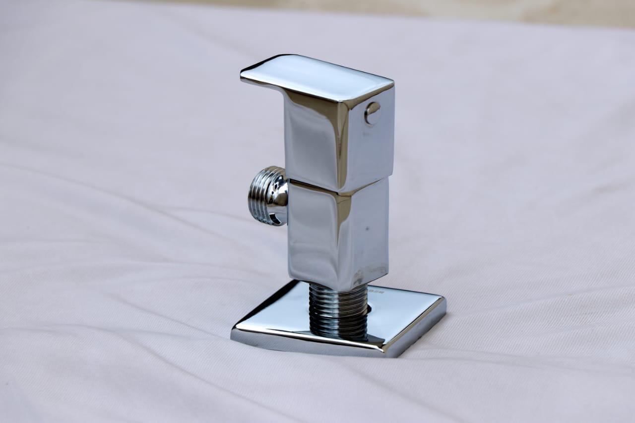 Brass Angle Cock - Oval Shape, Silver Finish With Blue, Black, Rose Gold, And Gold Color Options | Versatile Plumbing Accessory