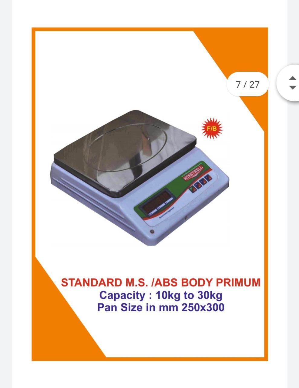 Honeywell Brand Table Top Weighing Scale M.s Body Pole Accuracy: 1/2/5 Gm Gm